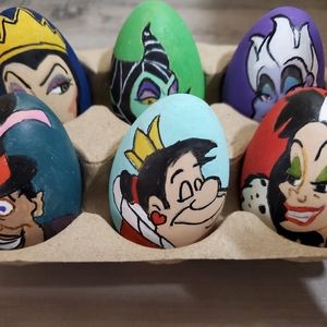 Hand painted Disney villain wooden easter eggs